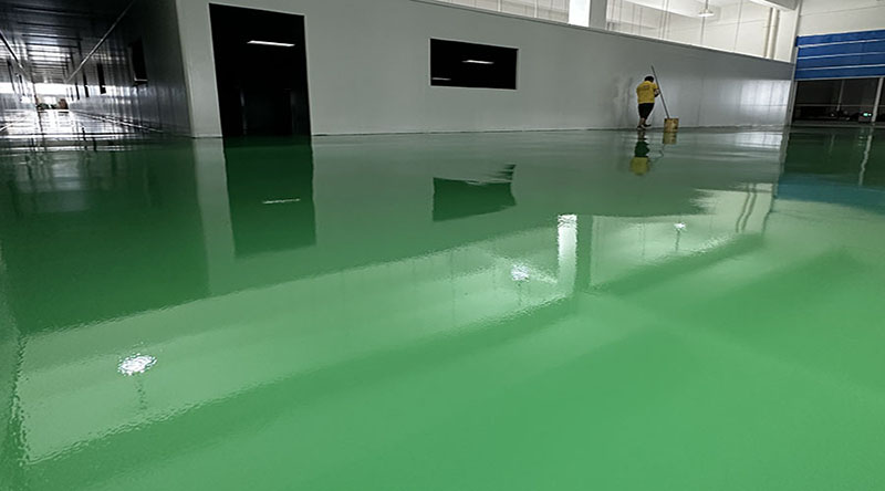 深圳聚悦环境科技公司“地卫士”滚面耐磨型环氧地坪漆完工图一角