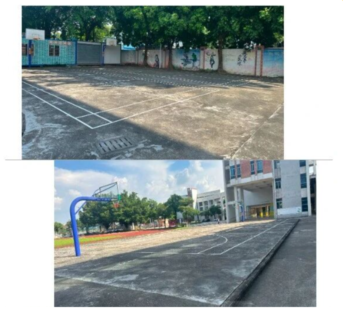 冲鹤小学环保丙烯酸球场施工前的原始地面