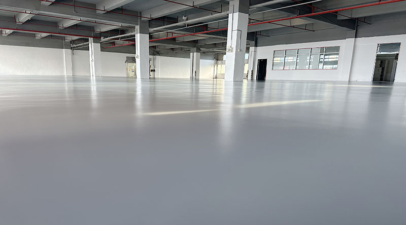 广东佛山某科技公司“地卫士”防静电超耐磨砂浆自流平型地坪漆完工图一角