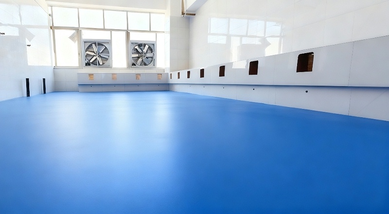 高温车间选用“地卫士”食品级水性聚氨酯地坪漆完工效果图