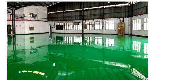 食品厂“地卫士”滚面耐磨型环氧地坪漆完工图一角