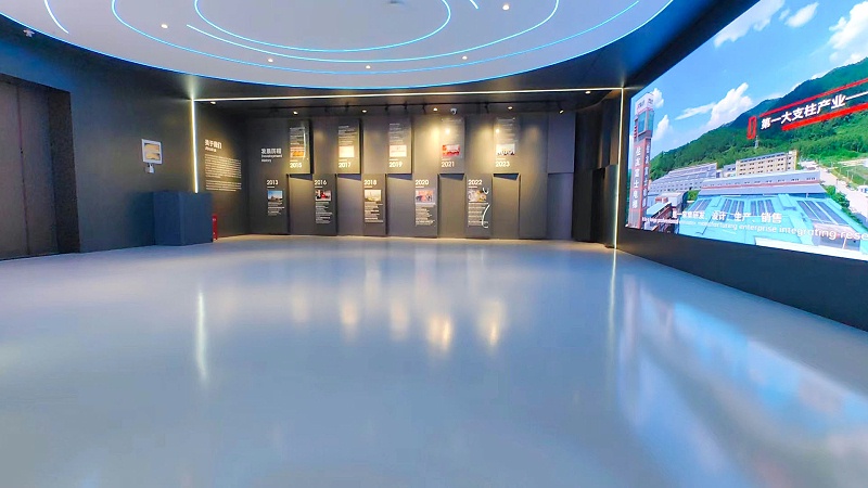 数字化展厅地卫士环氧彩砂自流平地坪漆完工图