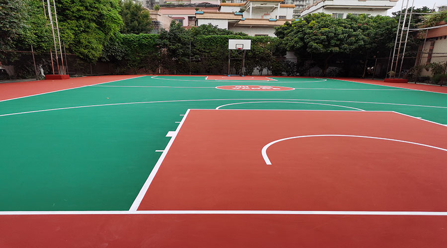 水性丙烯酸地坪漆运动场地坪完工效果图