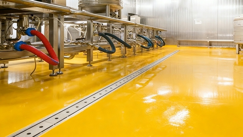 食品车间选用地卫士水性聚氨酯地坪漆